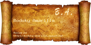 Bodoky Amarilla névjegykártya